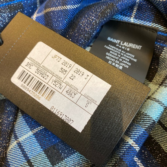 SOLD♦️SAINT LAURENT Metallic Plaid Shirt $690 - Picture 4 of 6